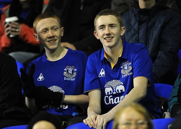Everton FC: Unwavering Support of Faithful Fans at Goodison Park during FA Cup Clash vs. Fulham (January 2012)