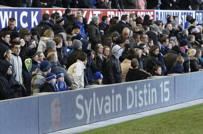 Framed Print : Everton FC vs. West Bromwich Albion: Sylvain Distin's Intense Focus at Goodison Park - Barclays Premier League Framed Print : Everton FC vs. West Bromwich Albion: Sylvain Distin's Intense Focus at Goodison Park - Barclays Premier League