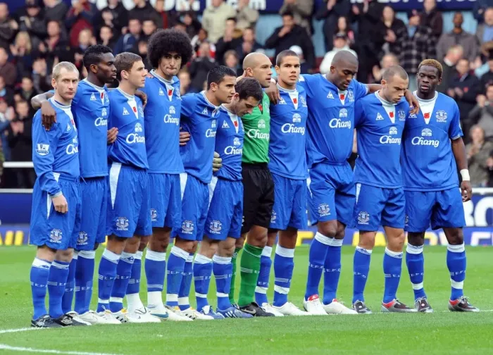 Framed Print : Everton Football Club Honors Remembrance Day with Silent Tribute before West Ham United Match