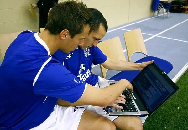 Everton Football Club: Jagielka and Osman at 2008-09 Goodison Park Photocall