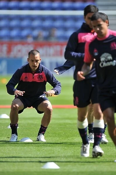 Everton Football Club: Leon Osman and Team-Mates Gear Up for Barclays Premier League Showdown at Wigan Athletic (30 April 2011)