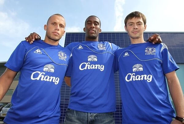 Everton Football Club: Unveiling of New Signings Johnny Heitinga, Sylvain Distin, and Diniyar Bilyaletdinov