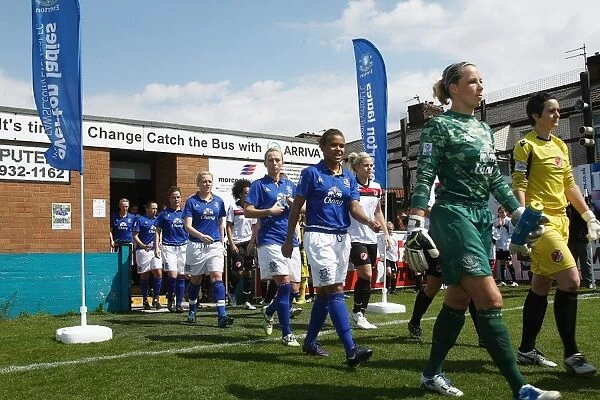 Everton Ladies Emerging from the Tunnel: Everton vs. Lincoln Ladies, FA WSL (06 May 2012)