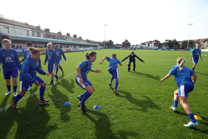 Framed Print : Everton Ladies Prepare for FA WSL Showdown against Bristol Academy at Arriva Stadium