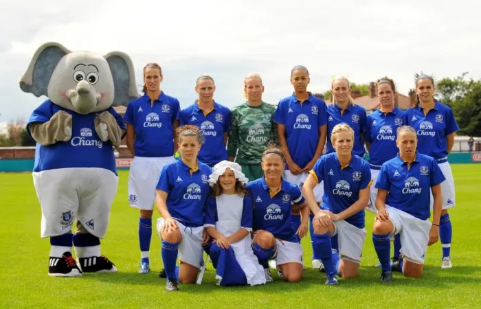 Framed Print : Everton Ladies vs. Lincoln Ladies: FA WSL Clash with Changy the Elephant at Goodison Park (August 2011) Framed Print : Everton Ladies vs. Lincoln Ladies: FA WSL Clash with Changy the Elephant at Goodison Park (August 2011)
