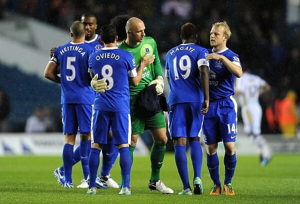 Everton Players Unite Before Capital One Cup Showdown Against Leeds United (September 25, 2012)