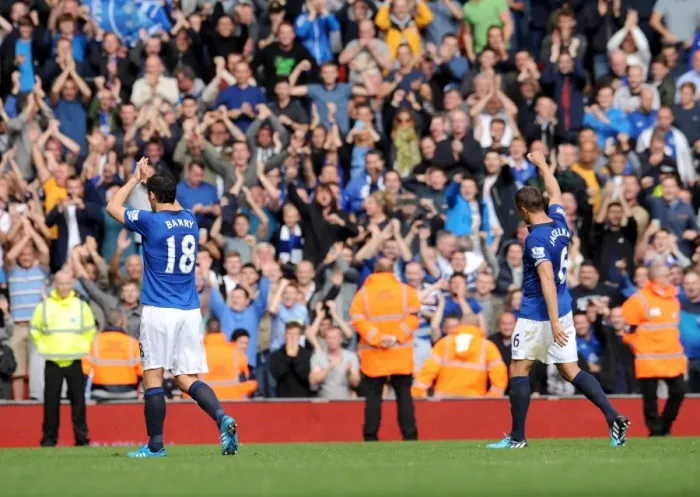 Framed Print : Everton Rivals Unite: Jagielka and Barry Pay Tribute to Liverpool Fans at Anfield Framed Print : Everton Rivals Unite: Jagielka and Barry Pay Tribute to Liverpool Fans at Anfield