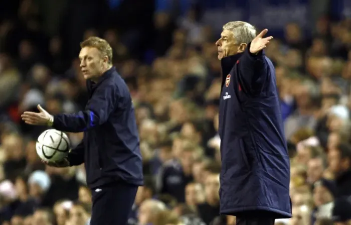 Framed Print : Everton v Arsenal - 8 / 11 / 06 David Moyes and Arsene Wenger during the game Framed Print : Everton v Arsenal - 8 / 11 / 06 David Moyes and Arsene Wenger during the game