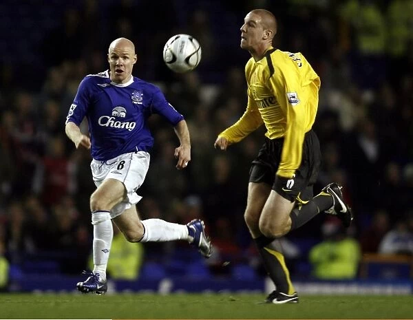 Everton v Arsenal Carling Cup Fourth Round Andrew Johnson and Arsenals Philippe Senderos