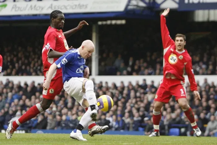 Framed Print : Everton v Blackburn Rovers Andy Johnson scores his sides first goal Framed Print : Everton v Blackburn Rovers Andy Johnson scores his sides first goal
