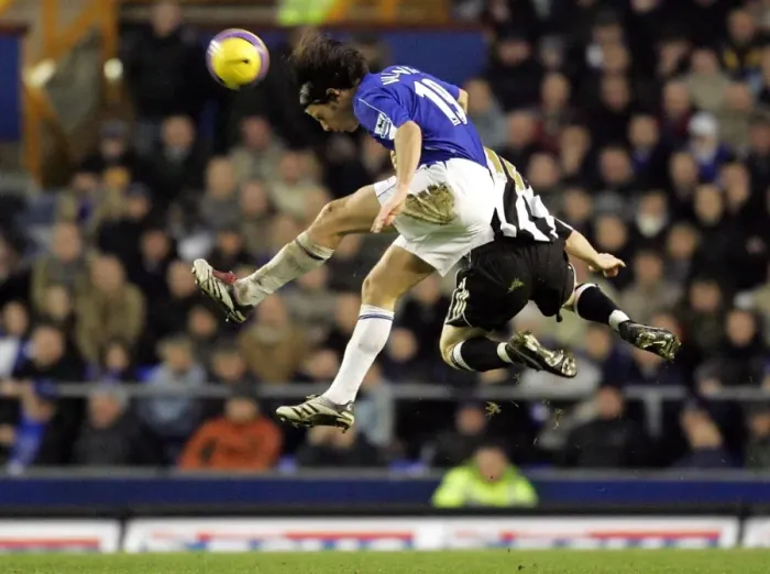Framed Print : Everton v Newcastle United Nuno Valente wins a header from Newcastles James Milner Framed Print : Everton v Newcastle United Nuno Valente wins a header from Newcastles James Milner