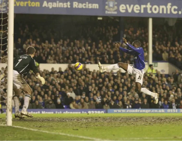 Framed Print : Everton v Newcastle United Victor Anichebe in action during the game Framed Print : Everton v Newcastle United Victor Anichebe in action during the game