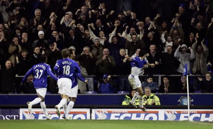 Framed Print : Everton v Tottenham Hotspur Mikel Arteta celebrates scoring Framed Print : Everton v Tottenham Hotspur Mikel Arteta celebrates scoring