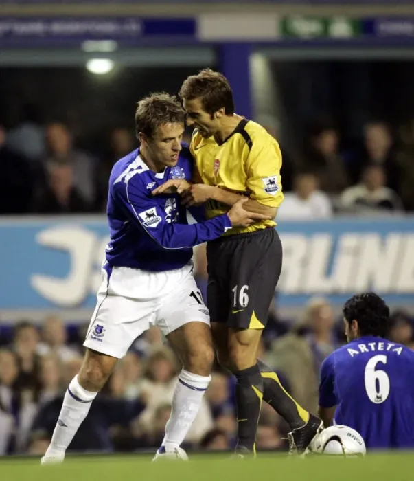 Framed Print : Everton vs. Arsenal Carling Cup Showdown: Phil Neville vs. Mathieu Flamini (November) Framed Print : Everton vs. Arsenal Carling Cup Showdown: Phil Neville vs. Mathieu Flamini (November)