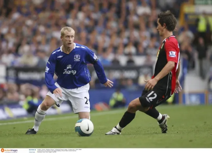 Framed Print : Everton vs Blackburn Rovers: A Battle Between Tony Hibbert and Morten Gamst Pedersen (07 / 08 FA Premier League) Framed Print : Everton vs Blackburn Rovers: A Battle Between Tony Hibbert and Morten Gamst Pedersen (07 / 08 FA Premier League)