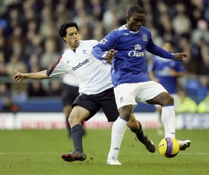 Framed Print : Everton vs. Bolton: Joseph Yobo's Intense Battle (November 18, 2006) Framed Print : Everton vs. Bolton: Joseph Yobo's Intense Battle (November 18, 2006)