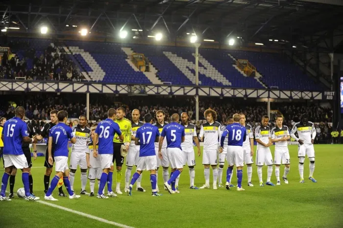 Framed Print : Everton vs. Chelsea: Pre-Match Handshake at Goodison Park - Carling Cup Fourth Round (October 26, 2011) Framed Print : Everton vs. Chelsea: Pre-Match Handshake at Goodison Park - Carling Cup Fourth Round (October 26, 2011)