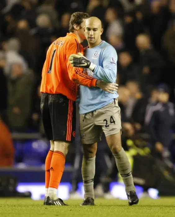 Framed Print : Everton vs. Chelsea Showdown: Tim Howard vs. Petr Cech - Decisive Moments from the 08 / 09 Barclays Premier League Match at Goodison Park Framed Print : Everton vs. Chelsea Showdown: Tim Howard vs. Petr Cech - Decisive Moments from the 08 / 09 Barclays Premier League Match at Goodison Park