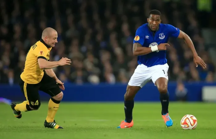Framed Print : Everton vs Lille: A Battle of Balmont and Distin in Europa League at Goodison Park Framed Print : Everton vs Lille: A Battle of Balmont and Distin in Europa League at Goodison Park