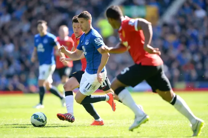 Framed Print : Everton vs Manchester United: Kevin Mirallas Thrills at Goodison Park - Barclays Premier League Framed Print : Everton vs Manchester United: Kevin Mirallas Thrills at Goodison Park - Barclays Premier League