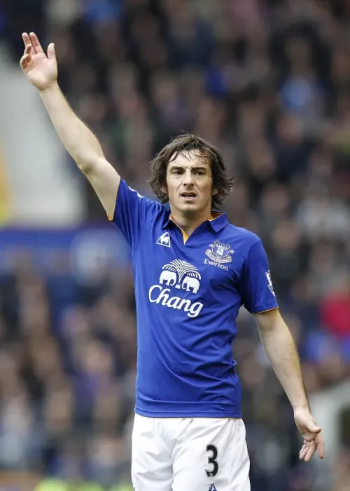 Framed Print : Everton vs Manchester United: Leighton Baines in Action (29 October 2011)