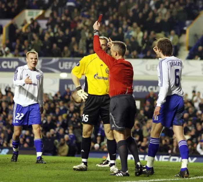 Framed Print : Everton vs Zenit St. Petersburg: Nicolas Lombaerts Red Card in UEFA Cup Group Stage Matchday Four at Goodison Park Framed Print : Everton vs Zenit St. Petersburg: Nicolas Lombaerts Red Card in UEFA Cup Group Stage Matchday Four at Goodison Park