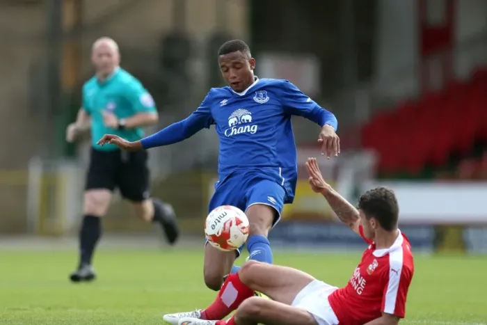 Framed Print : Everton's Brendan Galloway Faces Off Against Swindon Town in Pre-Season Friendly Framed Print : Everton's Brendan Galloway Faces Off Against Swindon Town in Pre-Season Friendly