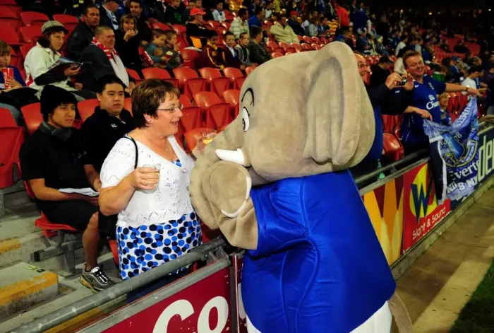 Framed Print : Everton's Chang the Elephant Welcomes Fans at Brisbane Roar's Suncorp Stadium: Pre-Season Friendly Framed Print : Everton's Chang the Elephant Welcomes Fans at Brisbane Roar's Suncorp Stadium: Pre-Season Friendly