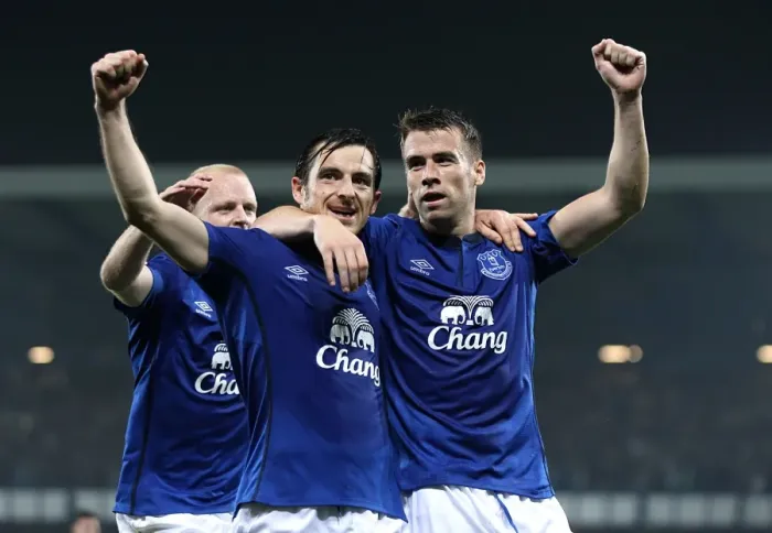 Framed Print : Everton's Coleman and Baines: A Celebration of Teamwork in Europa League Victory Framed Print : Everton's Coleman and Baines: A Celebration of Teamwork in Europa League Victory