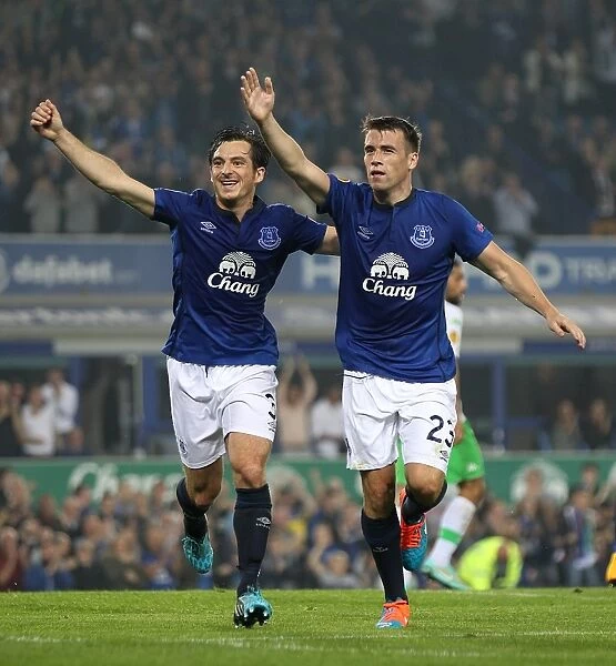 Everton's Coleman and Baines: United in Triumph after Scoring Europa League's Second Goal (Everton vs FK Krasnodar)