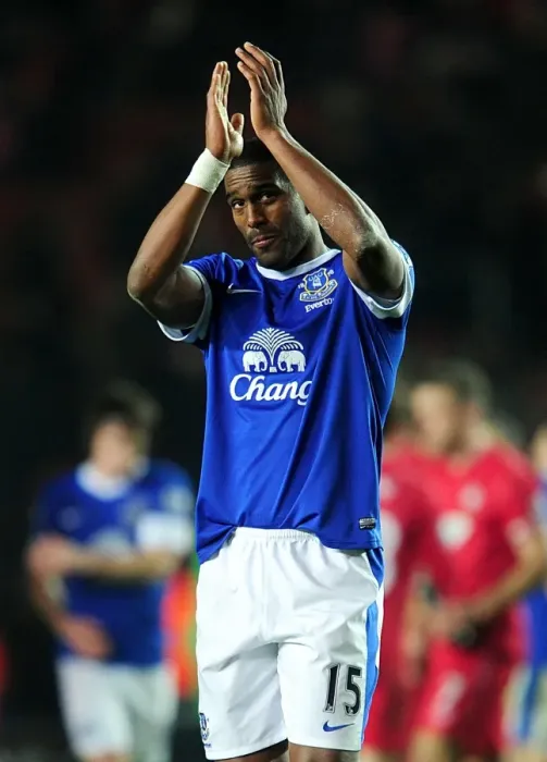Framed Print : Everton's Distin Salutes Fans in Scoreless Draw Against Southampton (Barclays Premier League - 21-01-2013) Framed Print : Everton's Distin Salutes Fans in Scoreless Draw Against Southampton (Barclays Premier League - 21-01-2013)