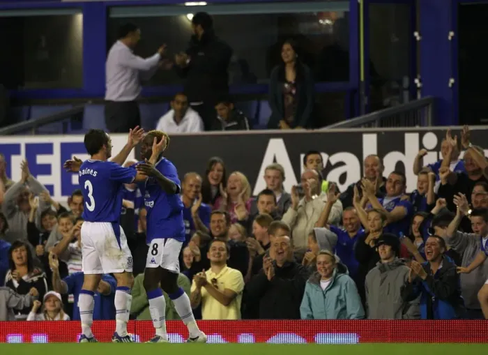 Framed Print : Everton's Europa League Triumph: Louis Saha's Historic Four-Goal Performance vs. SK Sigma Olomouc Framed Print : Everton's Europa League Triumph: Louis Saha's Historic Four-Goal Performance vs. SK Sigma Olomouc