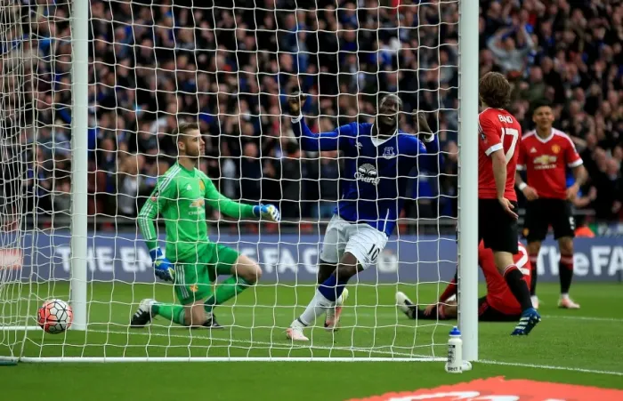 Framed Print : Everton's FA Cup Semi-Final Victory: Lukaku's Own-Goal Sparks Manchester United's Downfall at Wembley Framed Print : Everton's FA Cup Semi-Final Victory: Lukaku's Own-Goal Sparks Manchester United's Downfall at Wembley