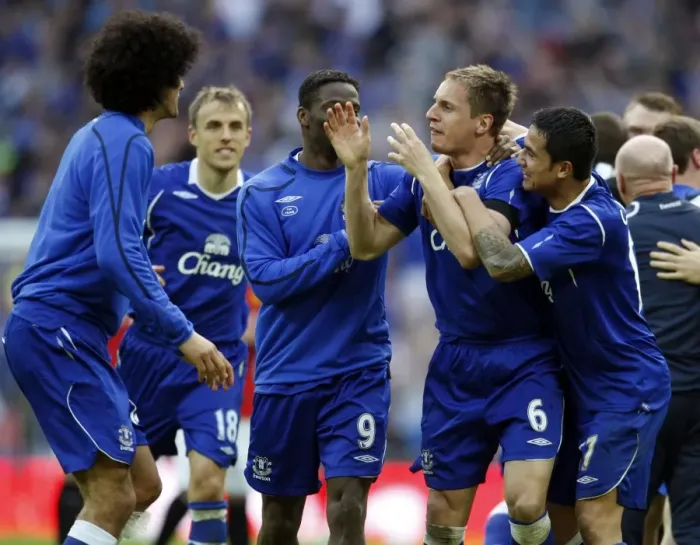 Framed Print : Everton's FA Cup Triumph: Jagielka's Penalty Victory over Manchester United at Wembley Framed Print : Everton's FA Cup Triumph: Jagielka's Penalty Victory over Manchester United at Wembley