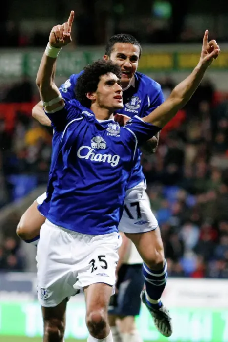 Framed Print : Everton's Fellaini and Cahill: Unforgettable Goal Celebration vs. Bolton Wanderers in Premier League (October 2008) Framed Print : Everton's Fellaini and Cahill: Unforgettable Goal Celebration vs. Bolton Wanderers in Premier League (October 2008)