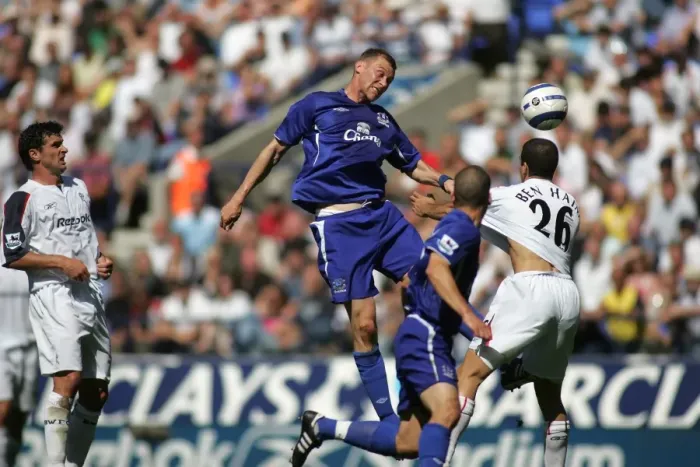 Framed Print : Everton's Ferguson: A Powerful Header - Soaring High Framed Print : Everton's Ferguson: A Powerful Header - Soaring High