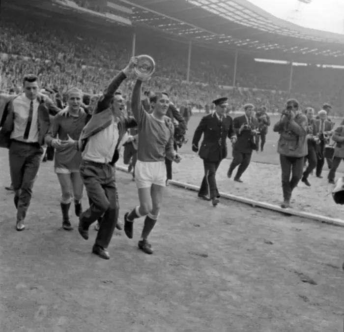 Framed Print : Everton's Glorious FA Cup Victory: Young and Temple Celebrate with Adoring Fans (1966) Framed Print : Everton's Glorious FA Cup Victory: Young and Temple Celebrate with Adoring Fans (1966)