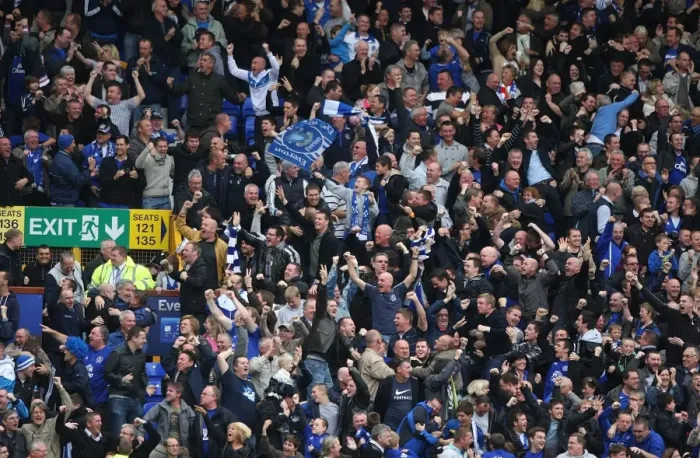 Framed Print : Everton's Glory: Unforgettable Derby Victory Over Liverpool - Fans Celebrate at Goodison Park (17 October 2010) Framed Print : Everton's Glory: Unforgettable Derby Victory Over Liverpool - Fans Celebrate at Goodison Park (17 October 2010)