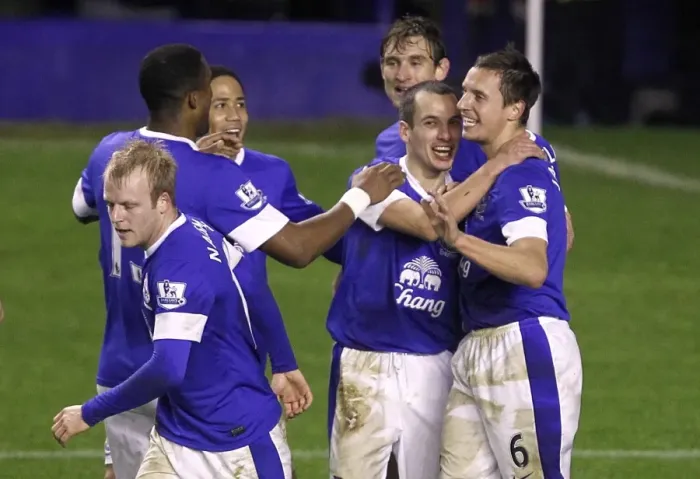 Framed Print : Everton's Jagielka Scores Double: Victory Over Wigan Athletic in Premier League (26-12-2012) Framed Print : Everton's Jagielka Scores Double: Victory Over Wigan Athletic in Premier League (26-12-2012)