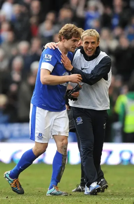 Framed Print : Everton's Jelavic and Neville: Celebrating Victory Over Manchester City (2-0, Goodison Park, 16-03-2013) Framed Print : Everton's Jelavic and Neville: Celebrating Victory Over Manchester City (2-0, Goodison Park, 16-03-2013)
