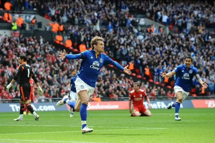 Framed Print : Everton's Jelavic Scores Opening Goal in FA Cup Semi-Final Against Liverpool at Wembley (April 14, 2012) Framed Print : Everton's Jelavic Scores Opening Goal in FA Cup Semi-Final Against Liverpool at Wembley (April 14, 2012)