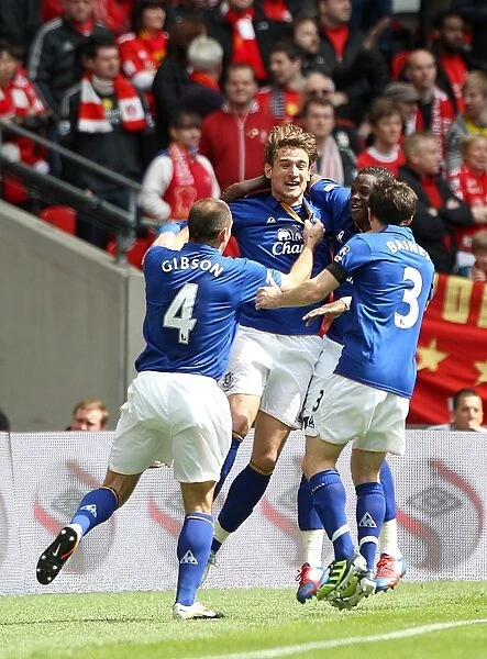 Everton's Jelavic Scores Opening Goal Against Liverpool in FA Cup Semi-Final at Wembley Stadium (April 14, 2012)