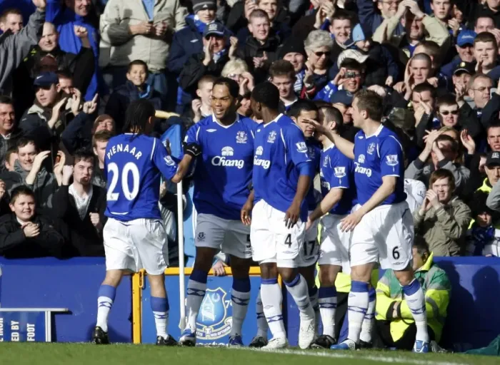 Framed Print : Everton's Joleon Lescott Scores Second Goal vs. Stoke City (14 / 3 / 09) Framed Print : Everton's Joleon Lescott Scores Second Goal vs. Stoke City (14 / 3 / 09)