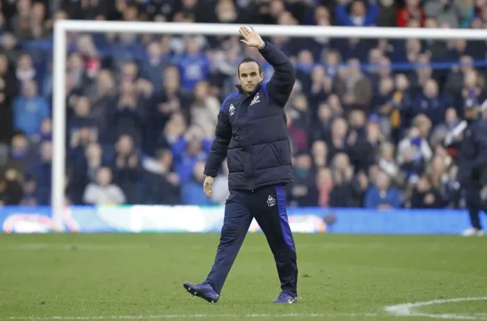 Framed Print : Everton's Landon Donovan Celebrates FA Cup Victory Over Blackpool at Goodison Park Framed Print : Everton's Landon Donovan Celebrates FA Cup Victory Over Blackpool at Goodison Park