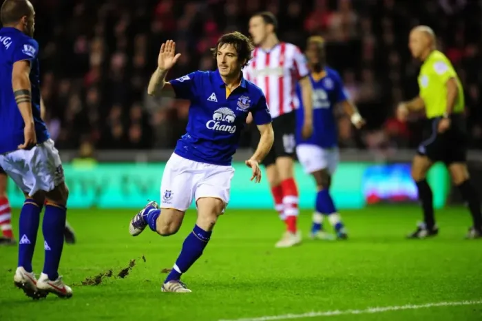 Framed Print : Everton's Leighton Baines: Celebrating the Winning Goal at Sunderland's Stadium of Light (December 2011, Barclays Premier League) Framed Print : Everton's Leighton Baines: Celebrating the Winning Goal at Sunderland's Stadium of Light (December 2011, Barclays Premier League)