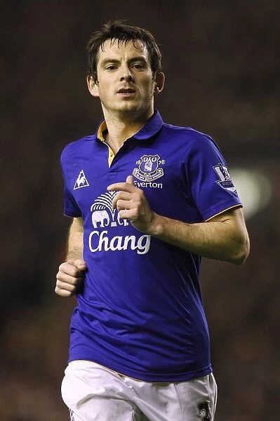Everton's Leighton Baines Faces Off Against Liverpool at Anfield - Barclays Premier League Clash (13 March 2012)