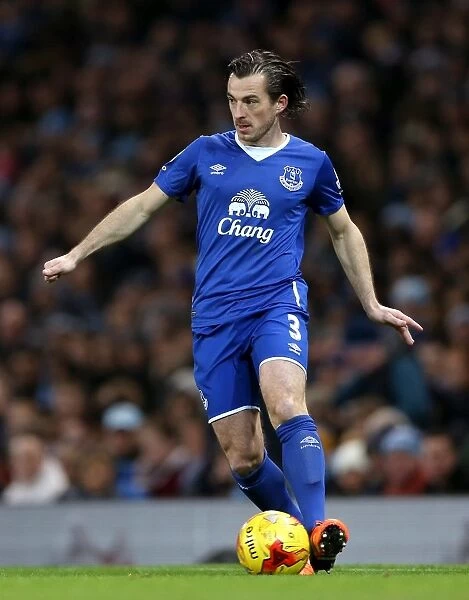 Everton's Leighton Baines in the Semi-Final Battle: Manchester City vs Everton - Capital One Cup