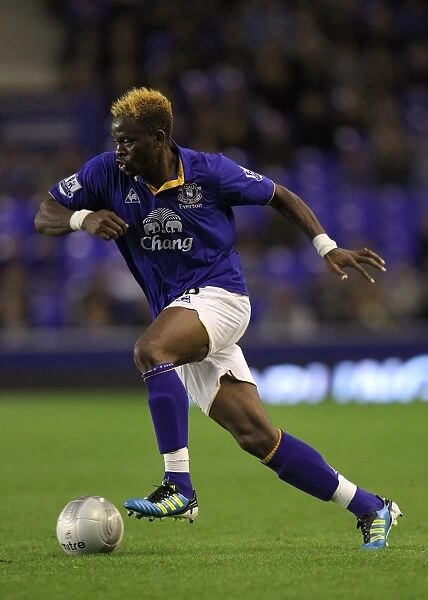 Everton's Louis Saha in Action Against Sheffield United (Carling Cup Round 2, 24 August 2011)