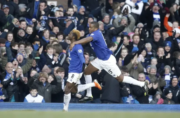 Framed Print : Everton's Louis Saha Celebrates Historic First Goal Against Chelsea in FA Cup Fourth Round (January 2011) Framed Print : Everton's Louis Saha Celebrates Historic First Goal Against Chelsea in FA Cup Fourth Round (January 2011)