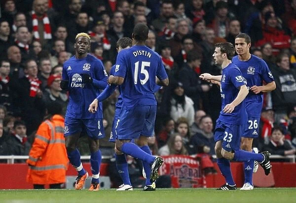 Everton's Louis Saha: Celebrating the Opener Against Arsenal (February 1, 2011)